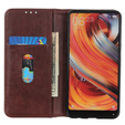 Etui z klapką do Google Pixel 10 Pro XL / 9 Pro XL, skórzane z kieszonką, brązowe