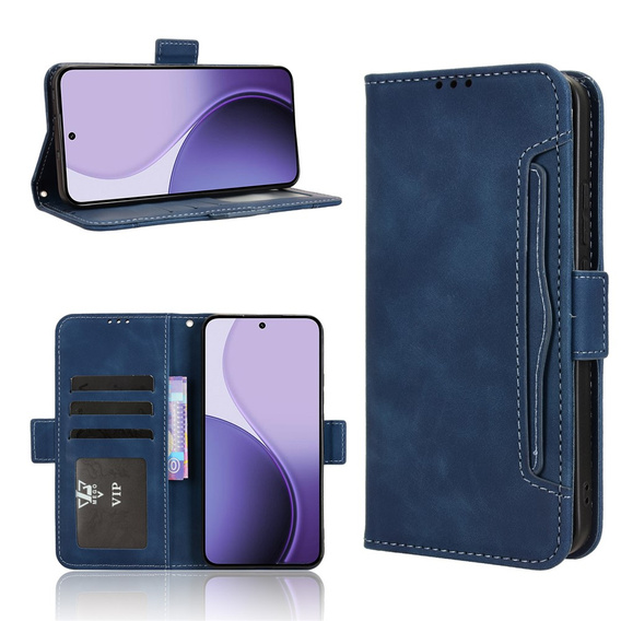 Etui z klapką do Oppo Reno 14, Card Slot, granatowe