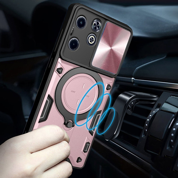 Etui pancerne do Infinix Hot 40i, CamShield Slide, różowe rose gold