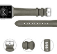 Pasek Skórzany do Huawei Watch Fit 2, z przeszyciami, Szary