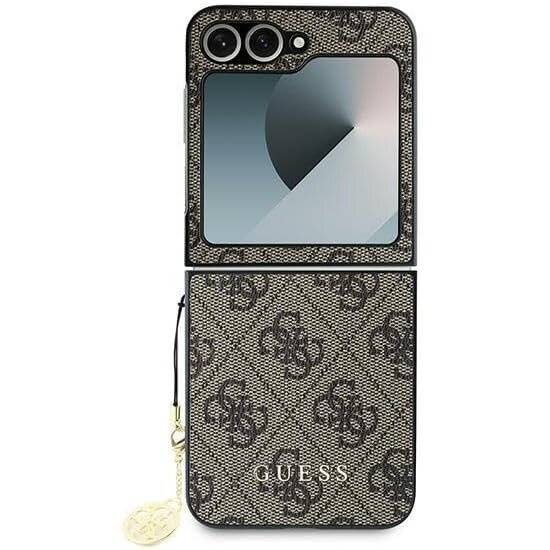 Etui GUESS do Samsung Galaxy Z Flip7 FE / Z Flip6, 4G Charms Collection Hardcase, brązowe