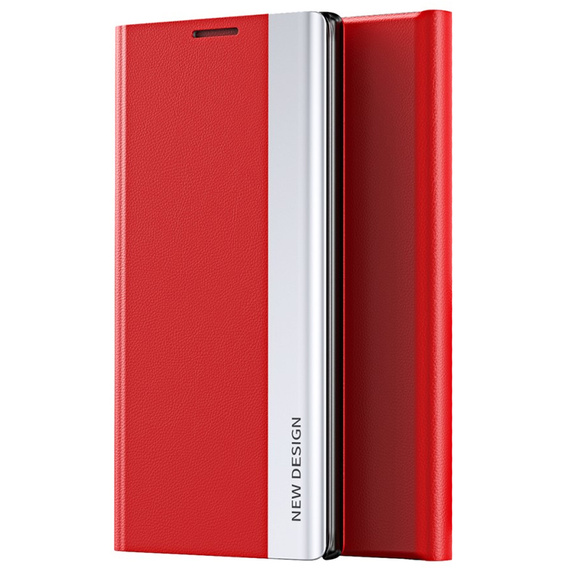 Zestaw Etui do Xiaomi Redmi 12C, Side Magnetic z klapką, Czerwone + Szkło