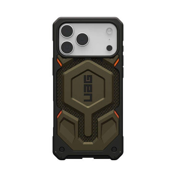 Etui Urban Armor Gear do iPhone 17 Pro, Monarch Pro Kevlar MagSafe, kevlar element green