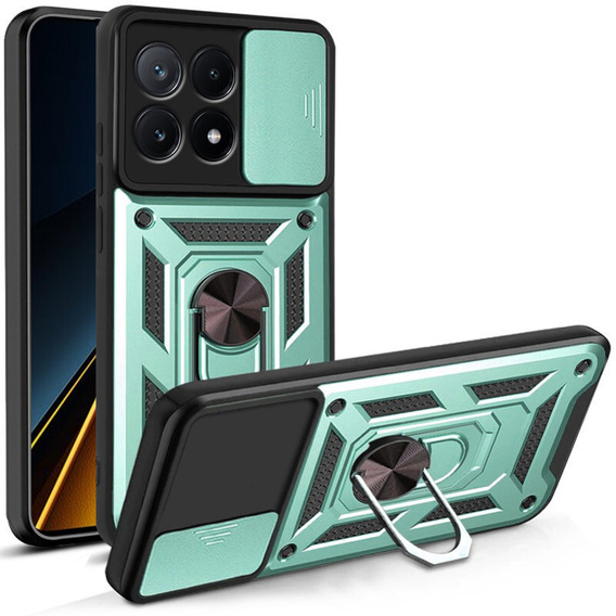 Etui pancerne do Xiaomi Poco X6 Pro 5G, CamShield Slide, zielone