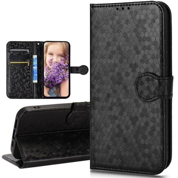 Etui z klapką do Infinix Hot 40i, Wallet Rhombus, czarne