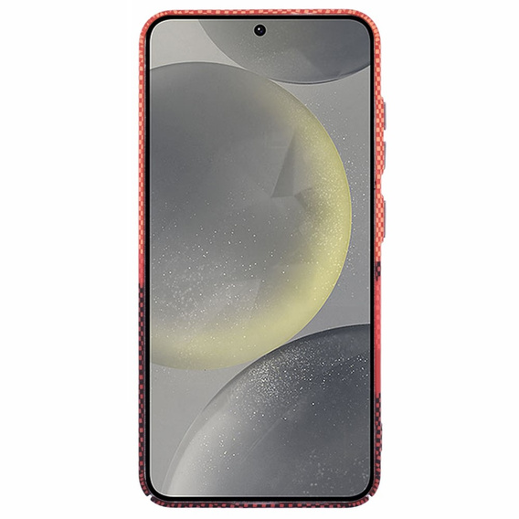 Etui do Samsung Galaxy S25+ Plus, Carbon Fiber MagSafe, pomarańczowe