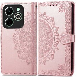 Etui z klapką do Infinix Hot 40i, Mandala, różowe