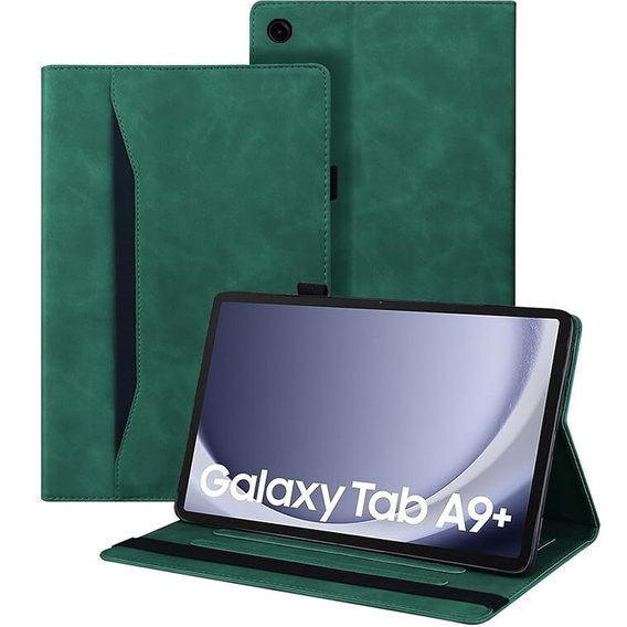 Etui do Samsung Galaxy Tab A9+, Classic, z miejscem na rysik, zielone