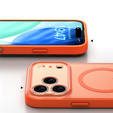 Etui do iPhone 17 Pro Max, do MagSafe, matowe z ochroną aparatów, pomarańczowe