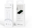 Zestaw Ładowarka Sieciowa 65W GaN 2x USB-C, biała + 2x Nylonowy Kabel USB-C 1M