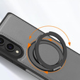Etui  do Samsung Galaxy S25 Edge, magnetyczne z obrotowym pierścieniem – szare