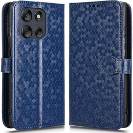 Etui z klapką do Motorola Moto G56 5G, Wallet Rhombus, niebieskie