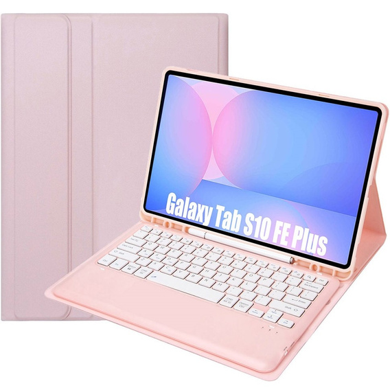 Etui z Klawiaturą Bluetooth do Samsung Galaxy Tab S10 FE+ X620 / X626B - różowe