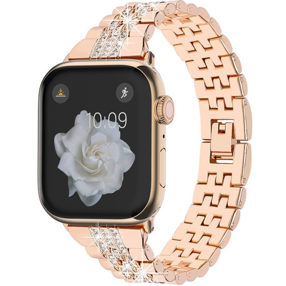 Bransoleta do Apple Watch 1/2/3/4/5/6/7/8/9/10/11/SE Ultra 1/2/3 42/44/45/46/49mm, Różowa rose gold
