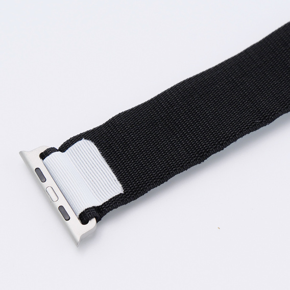 Pasek Nylonowy do Apple Watch 1/2/3/4/5/6/7/8/9/10/11/SE Ultra 1/2/3 42/44/45/46/49mm, Czarny / Biały