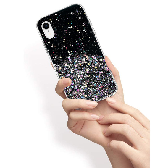 Etui do iPhone XR, Glittery, czarne