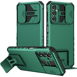 Etui pancerne do Samsung Galaxy A14 4G/5G, Camshield z podstawką, Zielone