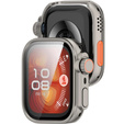 2w1 Etui + Szkło Hartowane do Huawei Watch Fit 4 Pro, Tytanowe/Pomarańczowe