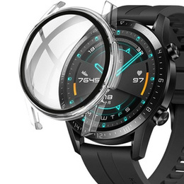 2w1 Etui + Szkło Hartowane do Huawei Watch GT 2 46mm, Przezroczyste