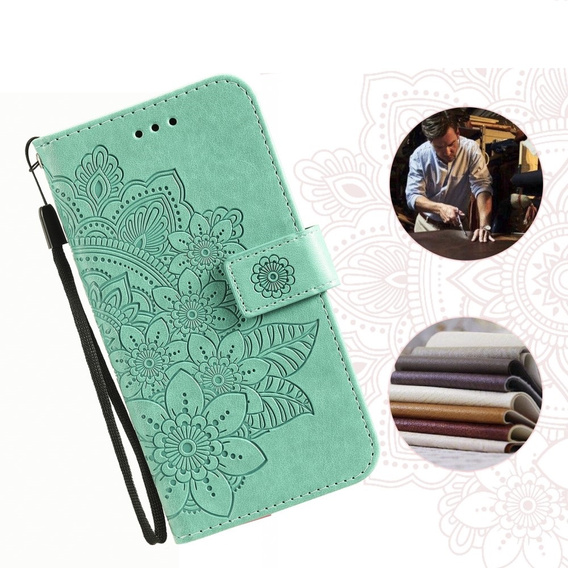 Etui z klapką do Xiaomi Redmi Note 13 5G, Mandala, zielone