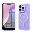 Etui do iPhone 16 Pro, do MagSafe, ERBORD Matt Case, fioletowy + Szkło na ekran