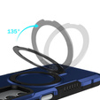 Etui do Samsung Galaxy A15 5G, Kickstand Ring, niebieskie + szkło 9H