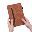 Etui do iPad 11" 2025 A16 (11 gen.) / iPad 10.9" 2022 (10 gen.), Classic, z miejscem na rysik, brązowe