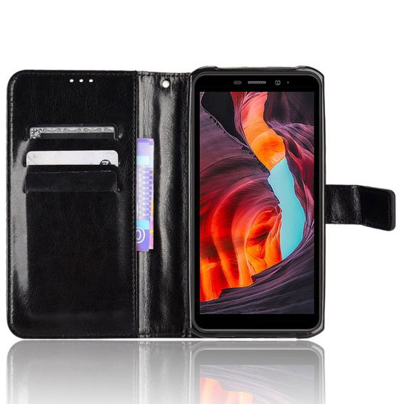 Etui z klapką do Ulefone Armor X10 / X10 Pro, Crazy Horse Wallet, czarne