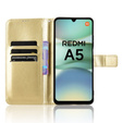 Etui z klapką do Xiaomi Redmi A5, Crazy Horse Wallet, złote