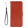 Etui z klapką do Xiaomi Poco F7 Ultra, Crazy Horse Wallet, brązowe