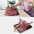 Etui CASEME do Samsung Galaxy A56 5G, Leather Wallet Cash and Card Slots, z paskiem, czerwone