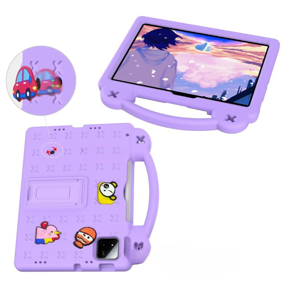 Etui do Xiaomi Pad 7 / 7 Pro, Cute Patterns, z podstawką, fioletowe