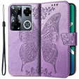 Etui z klapką do Infinix Note 40 Pro Plus, Butterfly, fioletowe