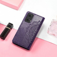 Etui z klapką do Motorola Moto E14, Mandala, fioletowe