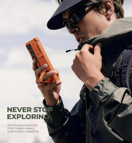 Etui pancerne do Samsung Galaxy S26 Ultra, Dexnor Full Body (Two Frames), pomarańczowe