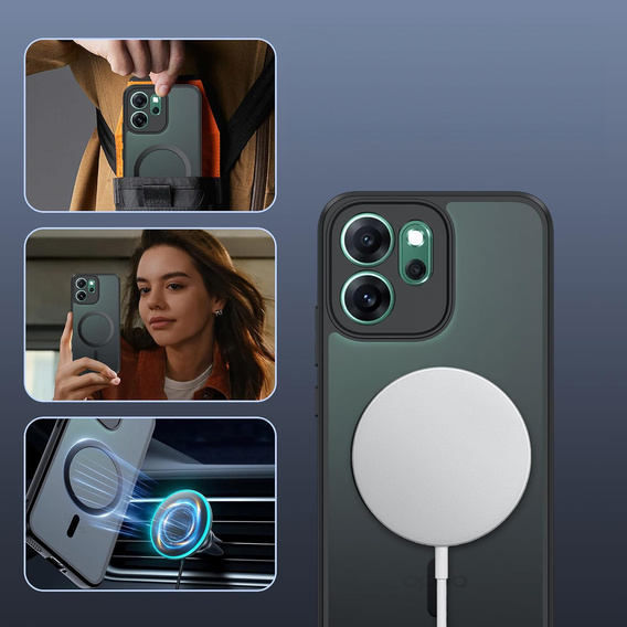 Etui do Oppo Reno 14, Matt Case, do MagSafe, matowe czarne