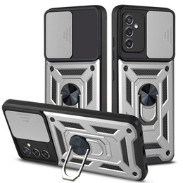 Etui pancerne do Samsung Galaxy M52 5G, CamShield Slide, srebrne