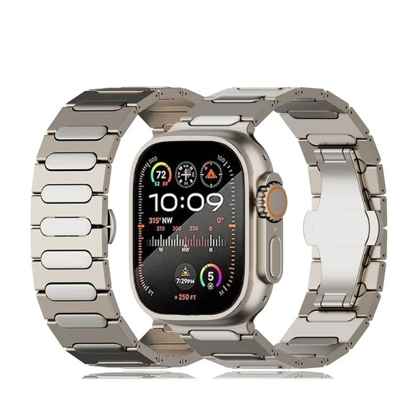 Bransoleta do Apple Watch 1/2/3/4/5/6/7/8/9/10/11/SE Ultra 1/2/3 42/44/45/46/49mm, Tytanowa