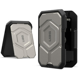 Magnetyczny portfel Urban Armor Gear do iPhone – srebrny, kompatybilny z MagSafe