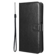 Etui z klapką do T Phone 3 5G, Crazy Horse Wallet, czarne