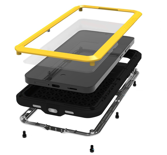 Etui Love Mei do Samsung Galaxy S25 FE, pancerne ze szkłem, żółte