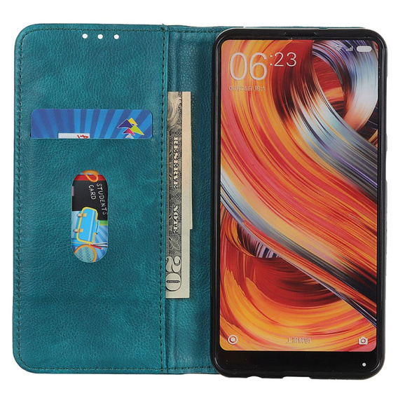 Etui do Samsung Galaxy S24, Wallet Litchi Leather, zielone
