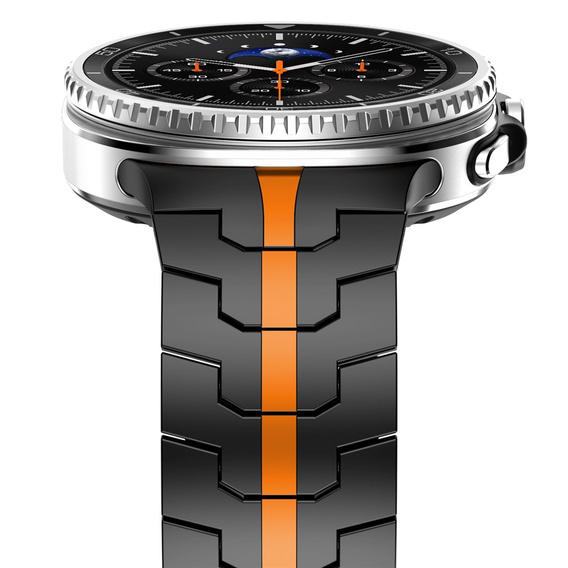 Bransoleta do Samsung Galaxy Watch 8 / 8 Classic, Czarna / Pomarańczowa