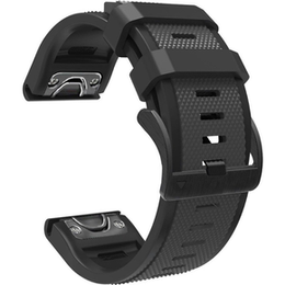 Pasek Silikonowy Quickfit 26mm do Garmin, Ciemny Szary / Czarny