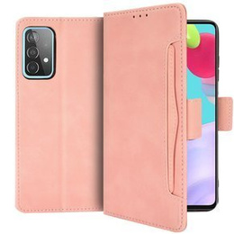 Etui z klapką do Samsung Galaxy A72 5G, Card Slot, różowe