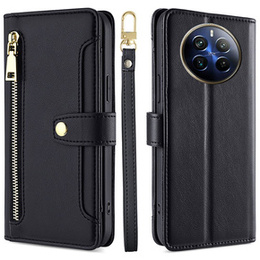 Etui z klapką do Realme 12 Pro 5G / 12 Pro+ 5G, Wallet Zipper Pocket, czarne