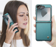 Etui do Samsung Galaxy Z Flip7 FE / Z Flip6, CASEME Litchi Leather, zielone
