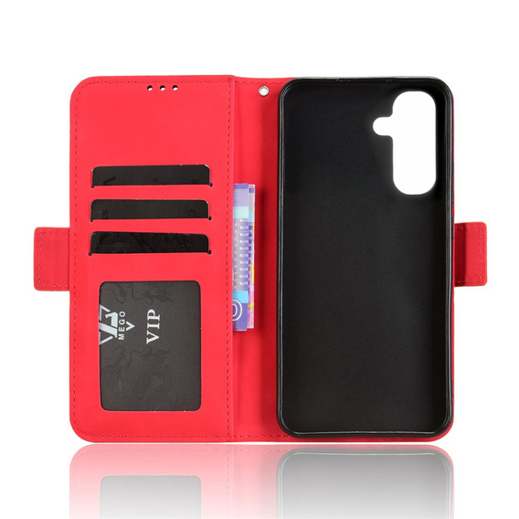 Etui z klapką do Samsung Galaxy A17 5G, Card Slot, czerwone