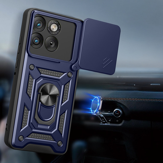 Etui pancerne do Motorola Edge 70, CamShield Slide, niebieskie