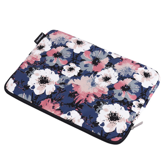 Etui na Laptopa 13" z Motywem Akwarelowych Kwiatów - Niebieskie
